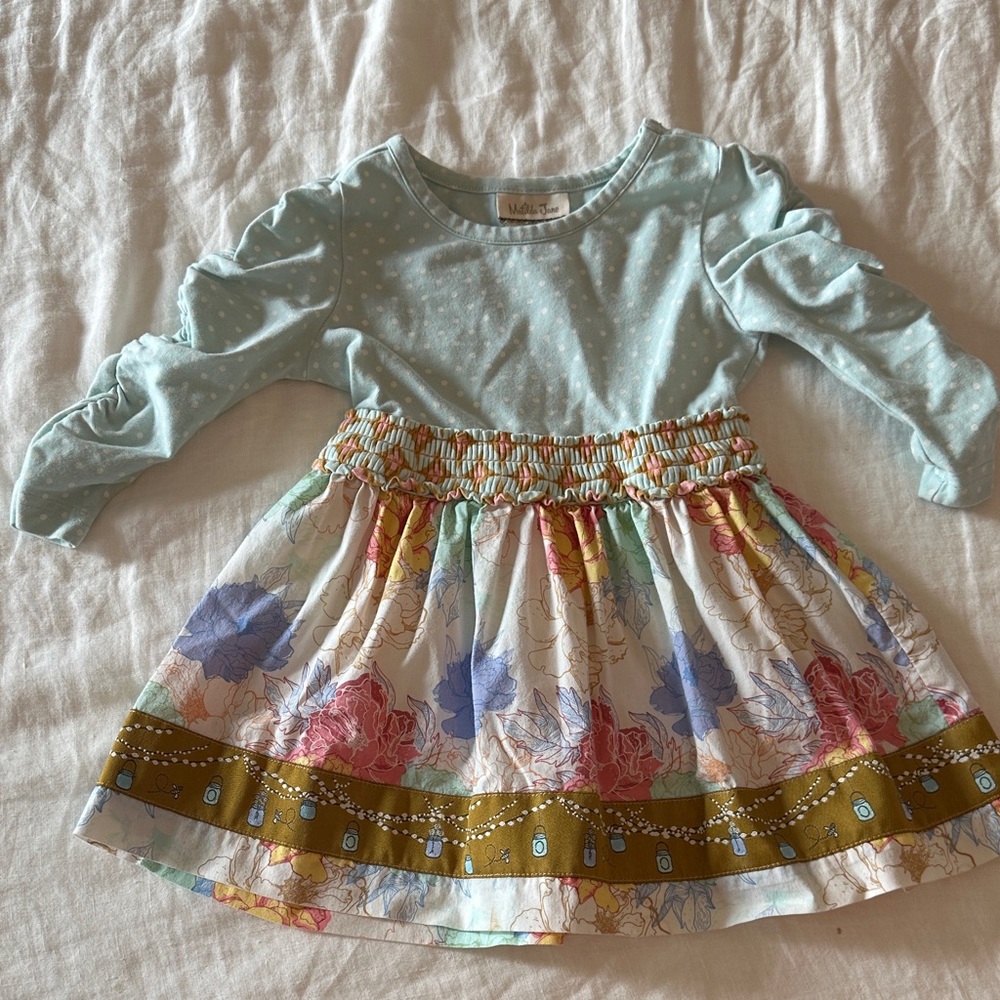 Matilda Jane Light Blue and Floral Kids Dress